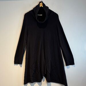 Margaret Winters  NY Black Women's tunic dress with Cowl Neck size small